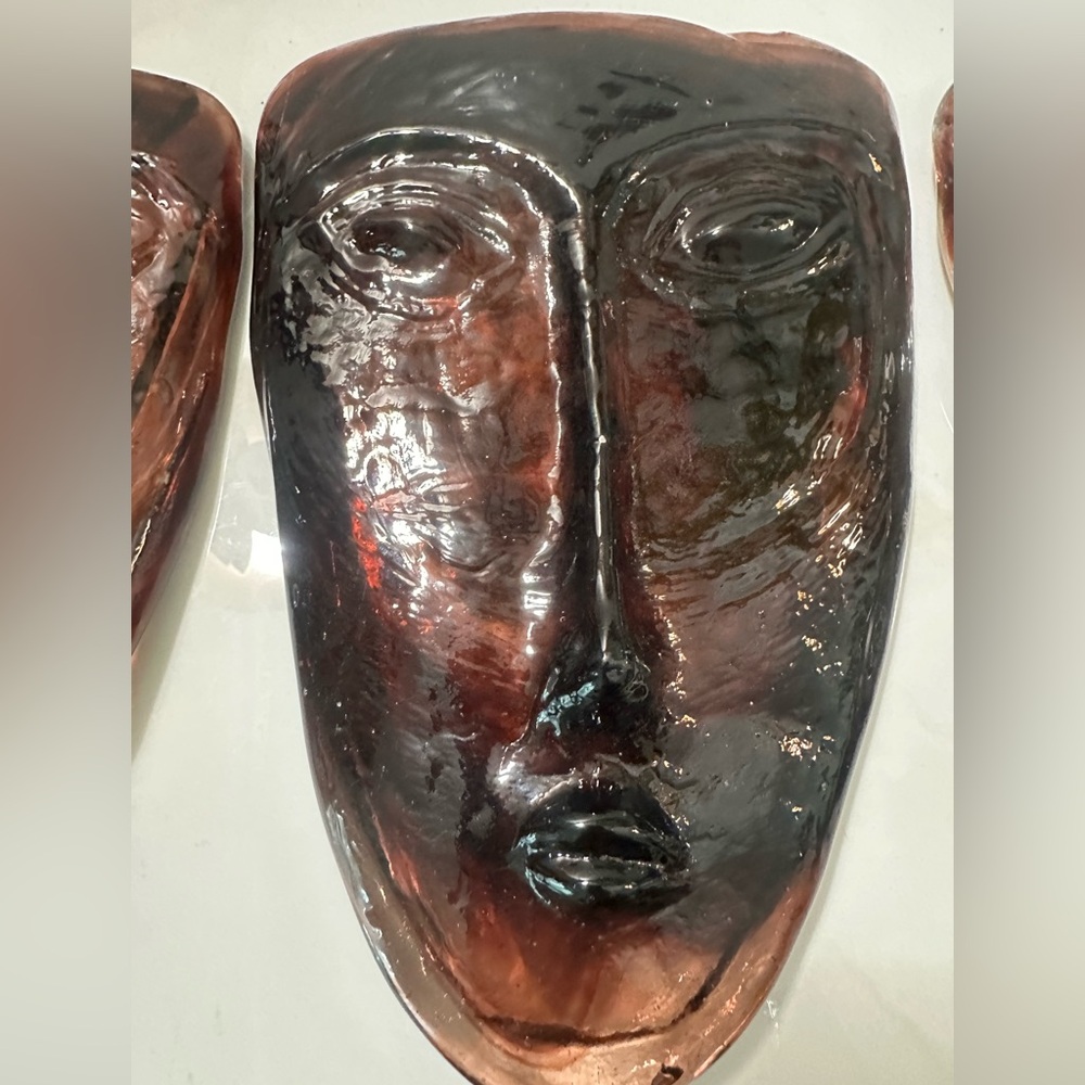 MCM Jaramillo Sky dreamer Abstract Face Glass Art Sculpture